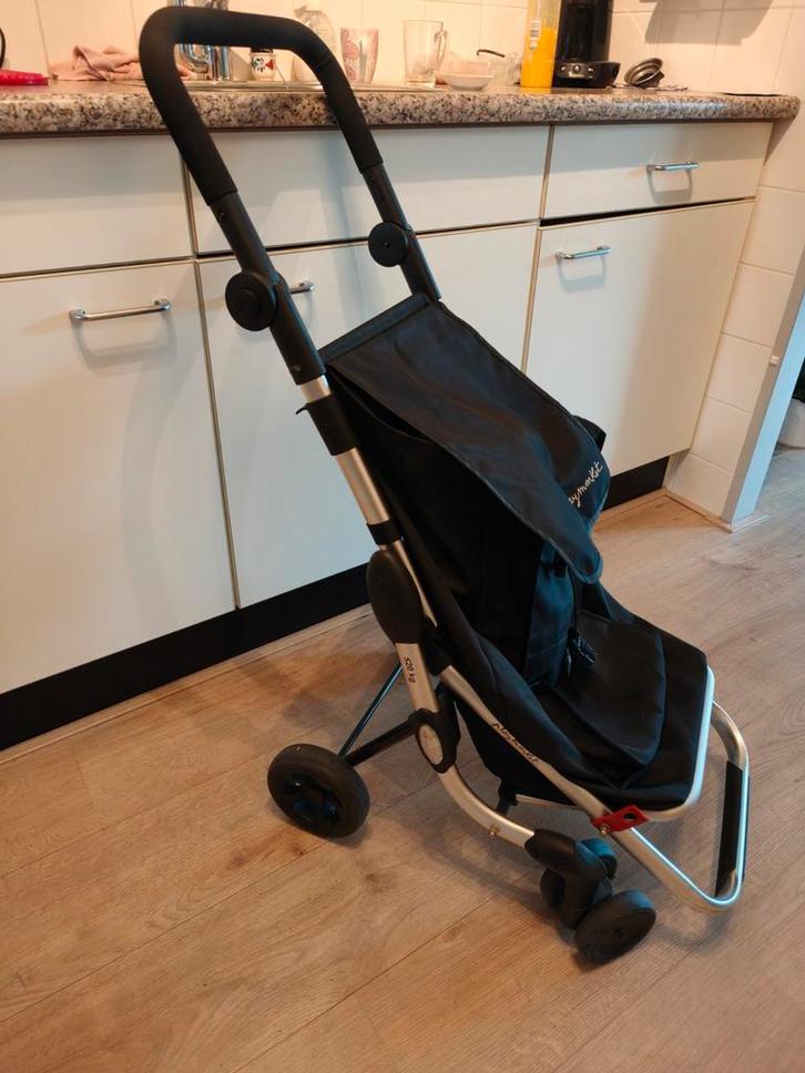 Playmarket boodschappen wagen, Sieraden, Tassen en Uiterlijk, Tassen | Reistassen en Weekendtassen, Gebruikt, Zwart, 30 cm of meer