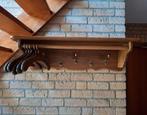Donker Eiken Wandkapstok met Hangers, Huis en Inrichting, Gebruikt, Minder dan 100 cm, Hout, Ophalen