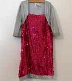 Disco verkleedjurk roze/zilver, Kinderen en Baby's, Carnavalskleding en Verkleedspullen, Ophalen of Verzenden, Gebruikt, 122 t/m 128