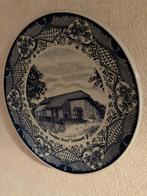 Delfts blauwe wandbord met afbeelding, Ophalen of Verzenden