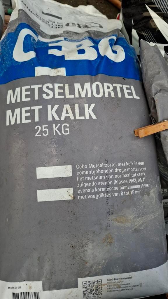 4 Zakken Cebo Metselmortel met Kalk 25kg, Doe-het-zelf en Verbouw, Metselstenen, Ophalen of Verzenden