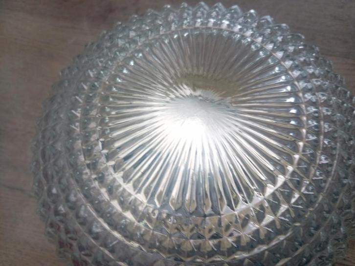 Kristalglazen vintage retro plafondlamp midcentry design., Huis en Inrichting, Lampen | Plafondlampen, Zo goed als nieuw, Kunststof