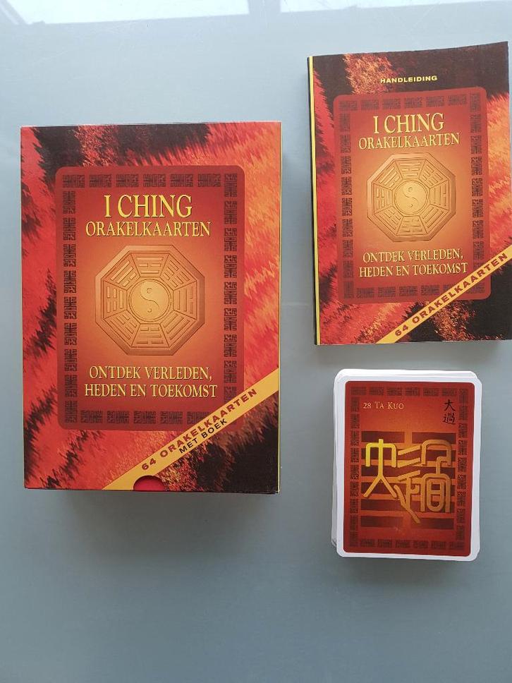 I Ching Orakelkaarten set - met boekje F. Blok - 64 kaarten, Boeken, Esoterie en Spiritualiteit, Zo goed als nieuw, Achtergrond en Informatie