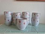 9x Gebloemde melkbekers., Antiek en Kunst, Antiek | Servies los, Ophalen of Verzenden