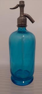 Prachtige antieke Franse blauwe glazen vintage sodafles., Antiek en Kunst, Ophalen of Verzenden