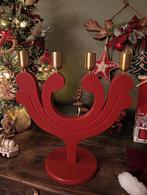 Rode houten Ikea kandelaar Vinterfint, Huis en Inrichting, Woonaccessoires | Kandelaars en Kaarsen, Ophalen of Verzenden, Zo goed als nieuw