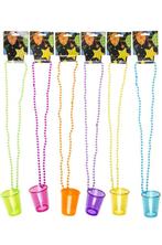CARNAVAL - shotjes - glas - glazen aan ketting - plastic sho, Verzenden, Nieuw, Feestartikel, Carnaval