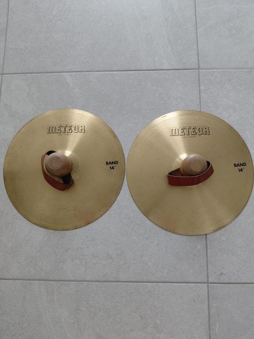 Vintage hand cimbalen – bekkens – orkestbekkens – piatti, Muziek en Instrumenten, Percussie, Gebruikt, Melodische percussie, Ophalen of Verzenden