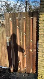 Hardhouten schuttingdeur met stalen frame - 89,5x180cm, Ophalen, Gebruikt, Minder dan 100 cm, Looppoort