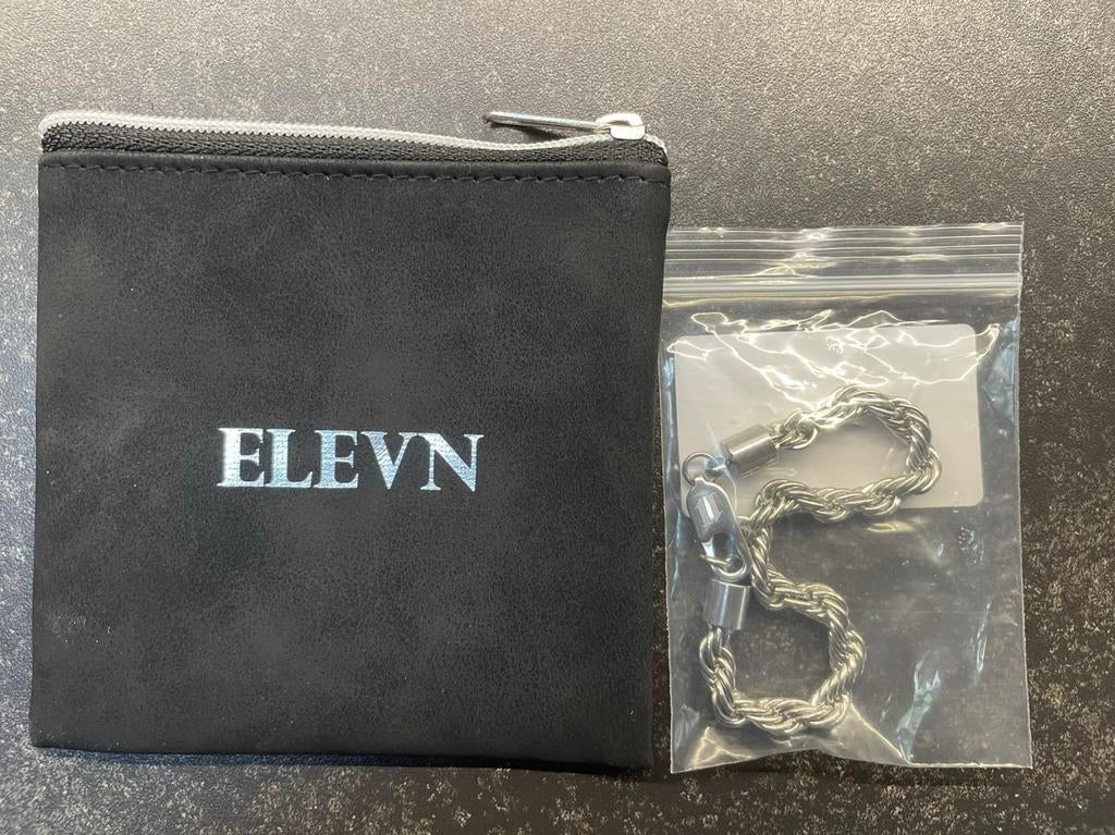 Elevn rope bracelet 6mm silver plated, Ophalen of Verzenden, Zo goed als nieuw, Zilver, Zilver