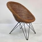 Rotan kuipstoel jaren 50. Design icoon Nederlands, Huis en Inrichting, Stoelen, Ophalen, Gebruikt, Bruin, Riet of Rotan