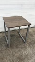 horeca tafel 10 stuks 65x65 cm metalen poot blad eiken 2 cm, Ophalen