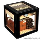 h182B HUMIDOR KABINET 100 CIGARS ADORINI CUBE DELUXE ZWART, Verzamelen, Rookartikelen, Aanstekers en Luciferdoosjes, Nieuw, Tabaksdoos of Verpakking