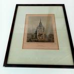 Gouda De markt en het stadhuis Terwen 1858 Staalgravure, Ophalen of Verzenden