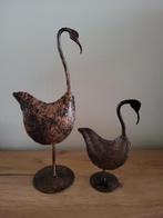Set van 2 metalen zwanen decoratie, Tuin en Terras, Tuinbeelden, Ophalen, Gebruikt, Metaal, Dierenbeeld
