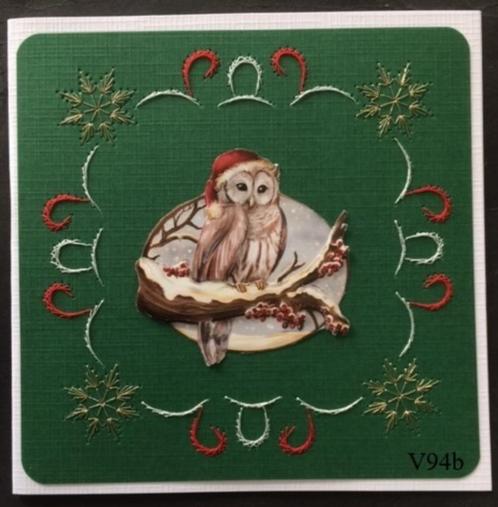 geborduurde kaarten kerst 3, Hobby en Vrije tijd, Kaarten | Zelfgemaakt, Nieuw, Kerst, Ophalen of Verzenden