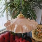 Vintage Franse opaline piecrust hanglamp, Ophalen of Verzenden