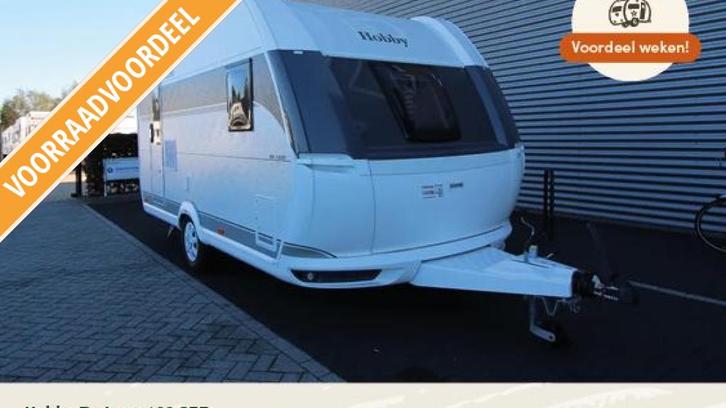Hobby De Luxe 400 SFE Voordeel wekenprijs, Caravans en Kamperen, Caravans, Bedrijf, tot en met 3, 1000 - 1250 kg, Treinzit, Hobby
