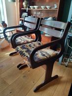 2 bijzondere vintage jaren 60-70 stoelen, Blauw, Twee, Gebruikt, Stof