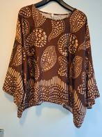 Bruine blouse met print - Maat 50, Kleding | Dames, Bruin, Maat 46/48 (XL) of groter, Nieuw, Ophalen of Verzenden
