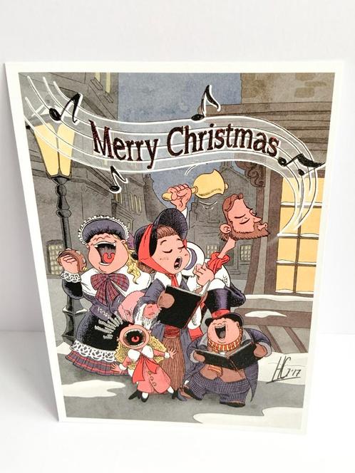 Set kerstkaarten “Kerstkoortje”, Hobby en Vrije tijd, Kaarten | Zelfgemaakt, Nieuw, Kerst, Ophalen of Verzenden