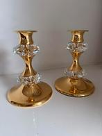 Gouden kandelaars met Swarovski-kristal van Valerio Albarell, Ophalen of Verzenden, Goud