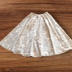 Paisley creme zwart cirkelrok elastische taille recycled 1sz, Maat 38/40 (M), -, Zwart, -