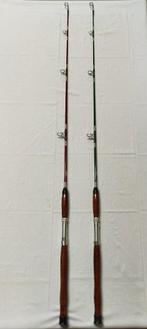 2x Vintage hengel tokoz 1,60 meter 1 delig rood en groen, Watersport en Boten, Hengelsport | Algemeen, Ophalen, Zo goed als nieuw