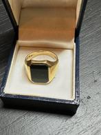 14 karaats gouden herenring met onyx – maat 20, Sieraden, Tassen en Uiterlijk, Ringen, 20 of groter, Heer, Ophalen of Verzenden