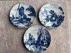 3 borden Delfts Blauw, Antiek en Kunst, Ophalen of Verzenden