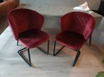 Twee eetkamerstoelen bordeaux rood, Ophalen, Twee, Zo goed als nieuw, Rood
