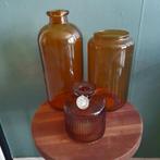 3 Decoratie vazen, Ophalen of Verzenden, Zo goed als nieuw, Glas, Minder dan 50 cm