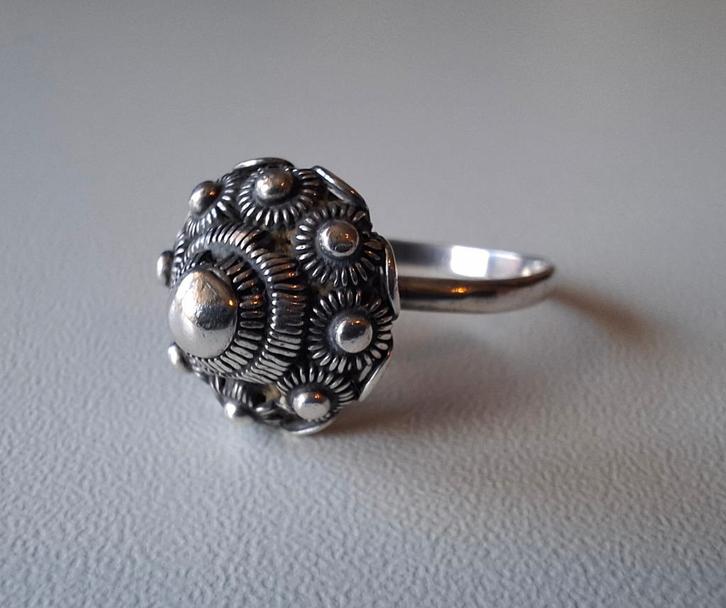 Zilveren Zeeuwse knop ring, Sieraden, Tassen en Uiterlijk, Ringen, Gebruikt, Dame, Kleiner dan 17, Zilver, Zilver, Ophalen of Verzenden