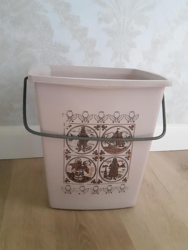 Vintage Emmer met Hengsel, Huis en Inrichting, Emmers, Gebruikt, Kunststof, Ophalen