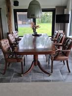 eettafel met stoelen Chesterfield directiekamer set!, Huis en Inrichting, Ophalen, Gebruikt, 200 cm of meer, 50 tot 100 cm