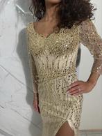 Elegante Beige Galajurk met Pailletten, Kleding | Dames, Maat 38/40 (M), Beige, Ophalen of Verzenden, Zo goed als nieuw