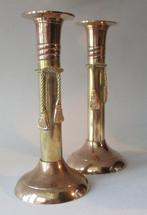 2 KANDELAARS -KOPER / MESSING -18cm., Verzenden, Koper