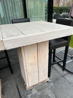 3 stevige houten statafels, Ophalen, Zo goed als nieuw, Vierkant, Hout