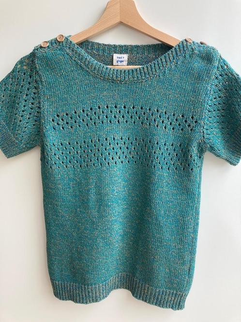 Groen gebreide T-shirt van Fred & Ginger mt. 152, Kinderen en Baby's, Kinderkleding | Maat 152, Zo goed als nieuw, Meisje, Shirt of Longsleeve