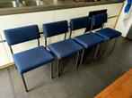 4 design stoelen refurbished, Huis en Inrichting, Stoelen, Ophalen, Zo goed als nieuw, Blauw, Stof