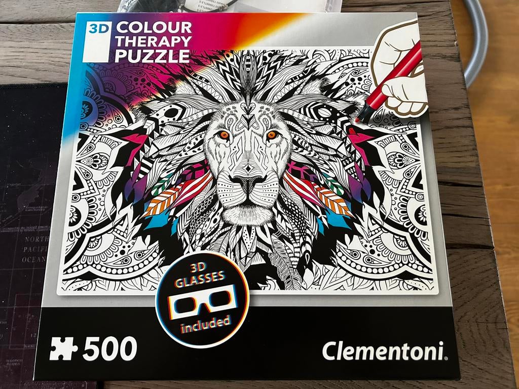 Clementoni 3D Colour Therapy Puzzel (500) leeuw, Ophalen, Gebruikt