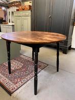 Brocante ronde houten tafel, 100 tot 150 cm, 100 tot 150 cm, Rond, Vier personen
