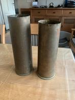 2 koperen granaat hulzen, Ophalen of Verzenden, Landmacht, Nederland, Hulzen of Bodemvondsten