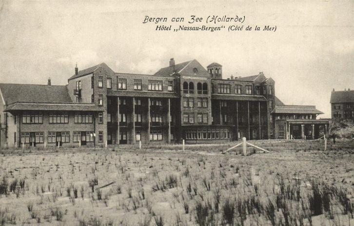 Bergen aan Zee, Hotel Nassau-Bergen - 1917 gelopen, Verzamelen, Ansichtkaarten | Nederland, Ongelopen, Noord-Holland, Voor 1920