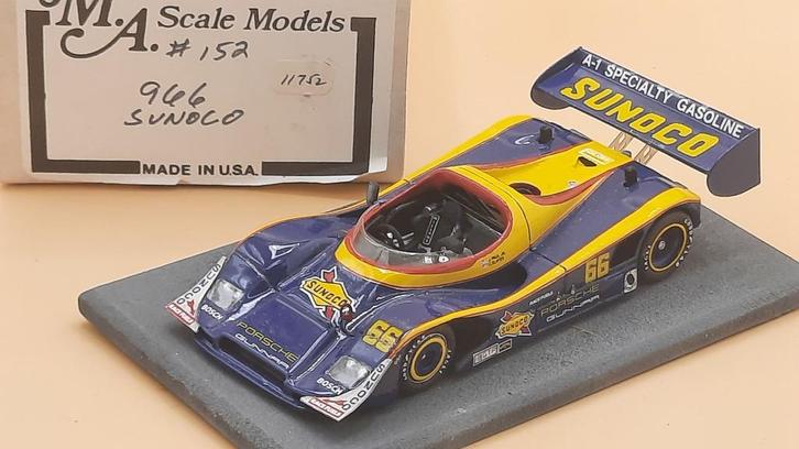 Porsche 966 Sunoco Lime Rock 1993 1:43 MA Scale Models USA, Hobby en Vrije tijd, Modelauto's | 1:43, Zo goed als nieuw, Auto, Overige merken