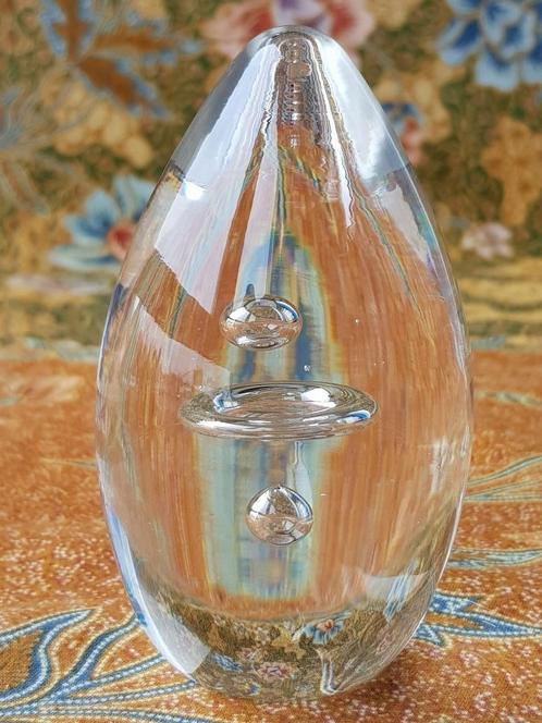 Mooie zware vintage kegel presse-papier uit Engeland 9,8 cm., Antiek en Kunst, Antiek | Glas en Kristal, Ophalen of Verzenden