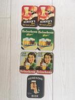 7 oude Heinekens bier onderzetters., Verzamelen, Biermerken, Overige merken, Gebruikt, Ophalen of Verzenden