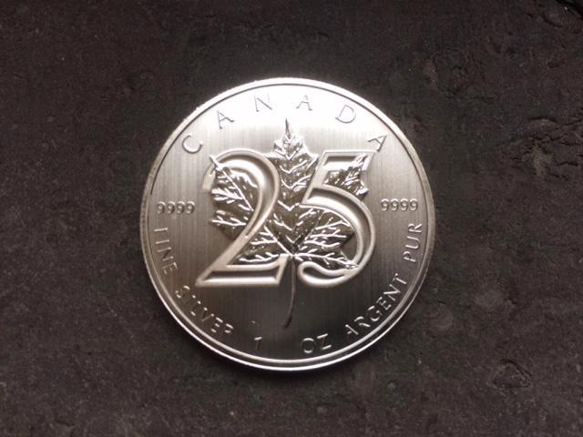 2013 Canada - Maple leaf 25th anniversary - 1 oz silver, Postzegels en Munten, Edelmetalen en Baren, Zilver, Ophalen of Verzenden