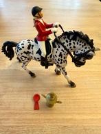 Schleich set paard Apaloosa en ruiter, Ophalen of Verzenden, Gebruikt, Paard, Beeldje of Figuurtje