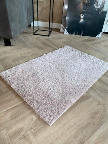 IKEA hoogpolig vloerkleedje lichtroze 60x90 cm met anti-slip